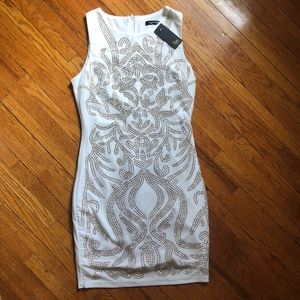 White Jeweled Bodycon Dress